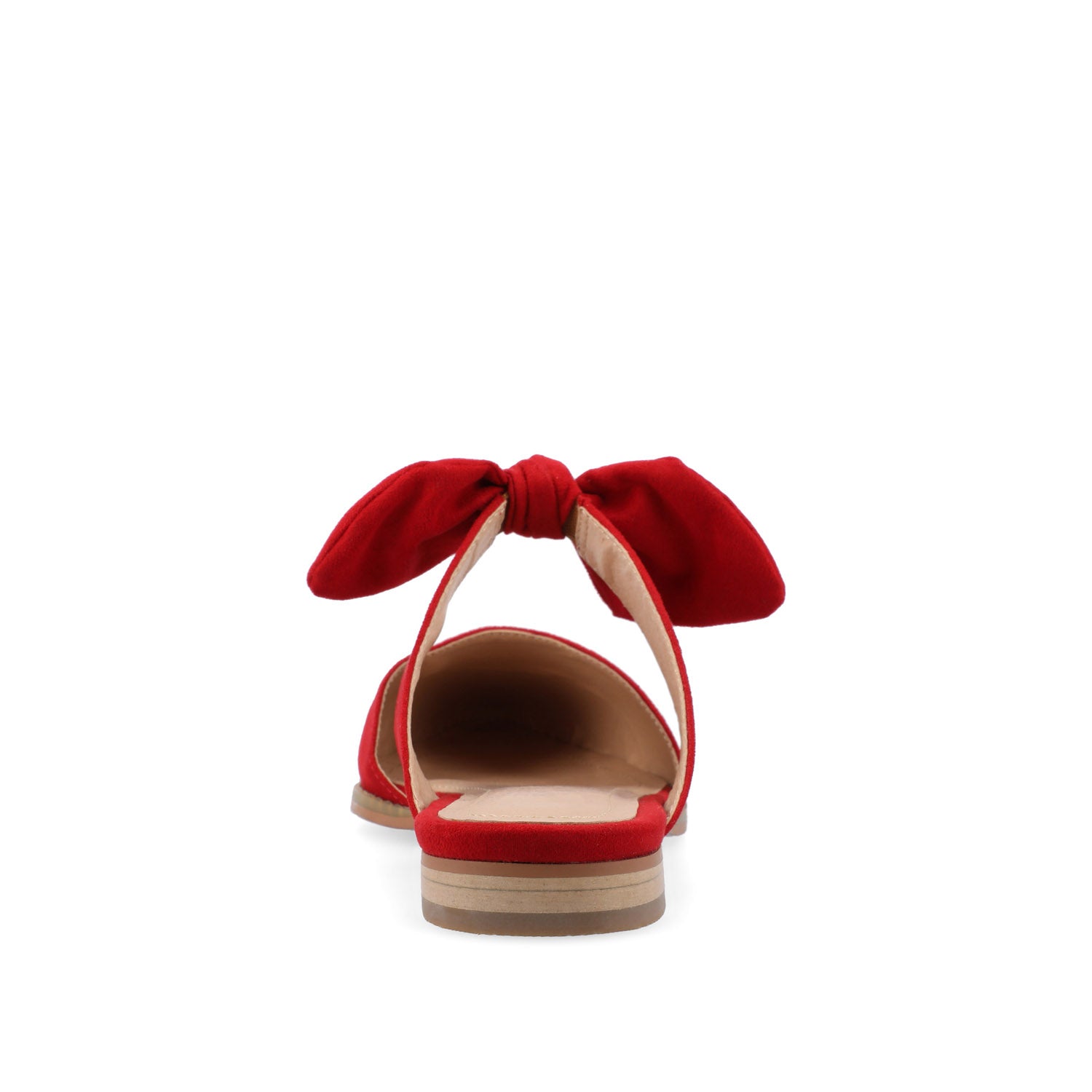 TELULAH MULE FLATS IN FAUX SUEDE - Red