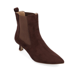 TENLEE CHELSEA BOOTIES IN WIDE - Brown Faux Suede