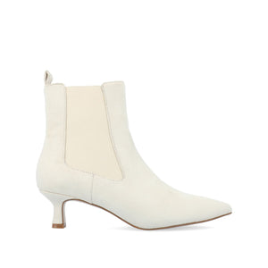 TENLEE CHELSEA BOOTIES IN WIDE - Ivory Faux Suede