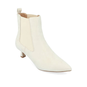 TENLEE CHELSEA BOOTIES IN WIDE - Ivory Faux Suede