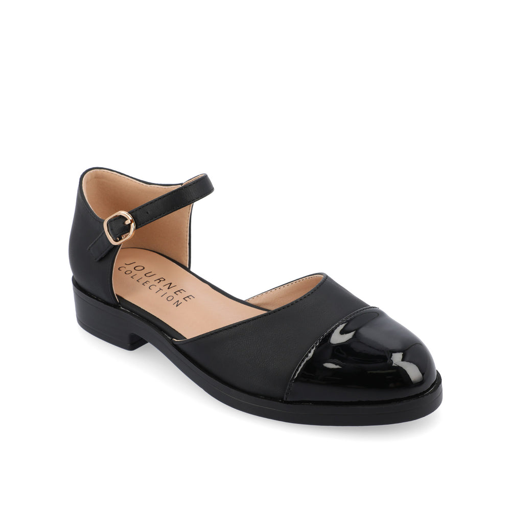 TESLEY MARY JANE FLATS IN FAUX LEATHER