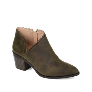 TESSA CUTOUT BOOTIE IN VEGAN LEATHER - Olive