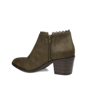 TESSA CUTOUT BOOTIE IN VEGAN LEATHER - Olive