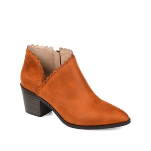 TESSA CUTOUT BOOTIE IN VEGAN LEATHER - Rust