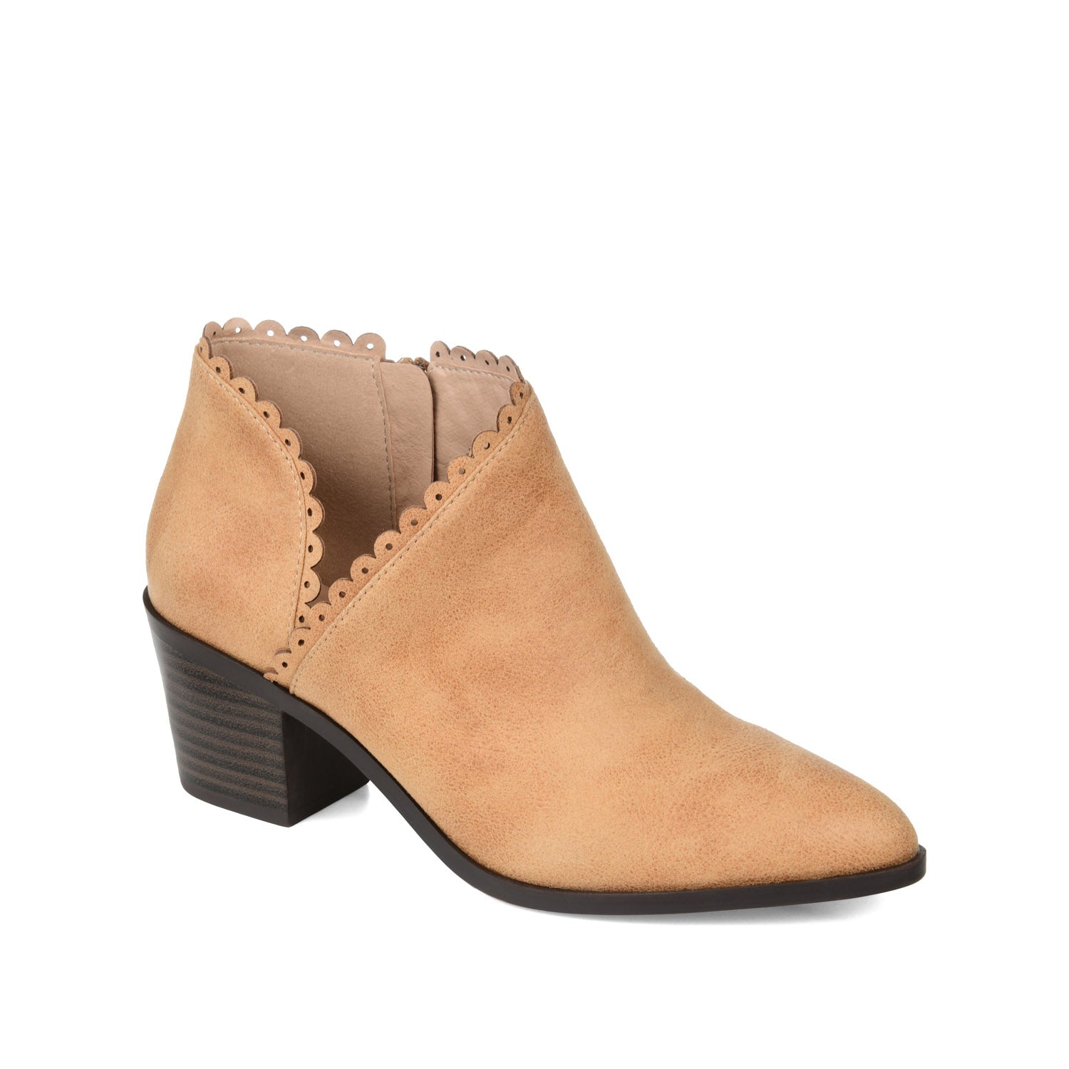 TESSA CUTOUT BOOTIE IN VEGAN LEATHER - Tan