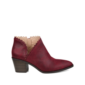TESSA CUTOUT BOOTIE IN VEGAN LEATHER - Wine