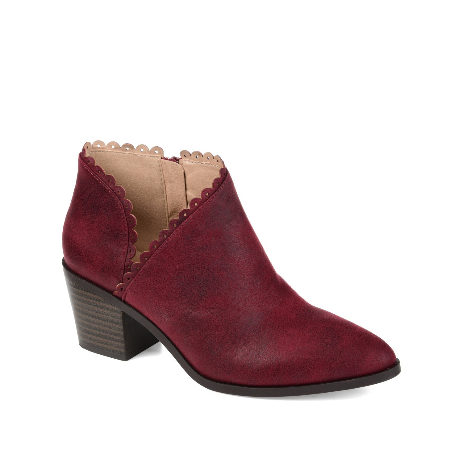 TESSA CUTOUT BOOTIE IN VEGAN LEATHER - Wine
