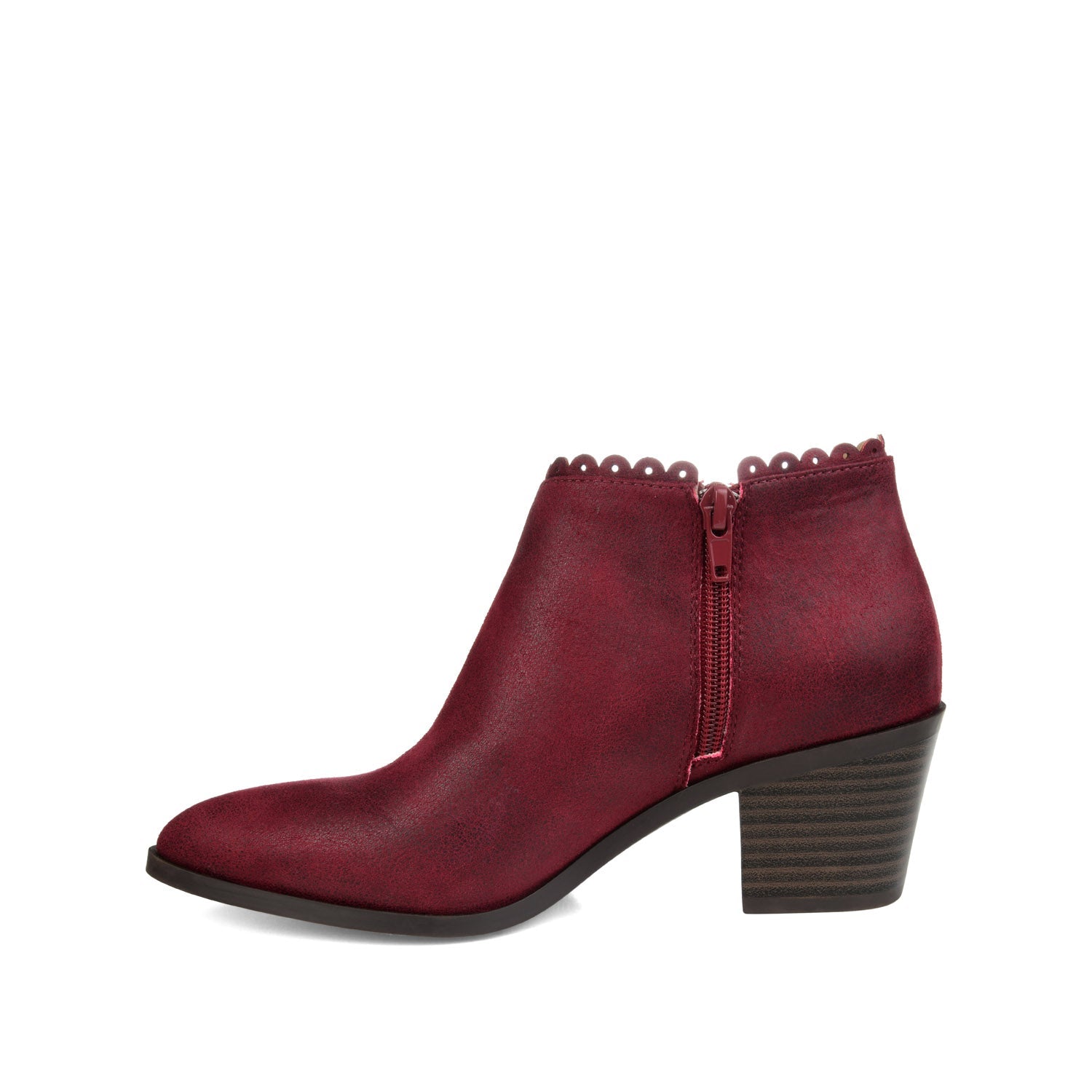 TESSA CUTOUT BOOTIE IN VEGAN LEATHER - Wine