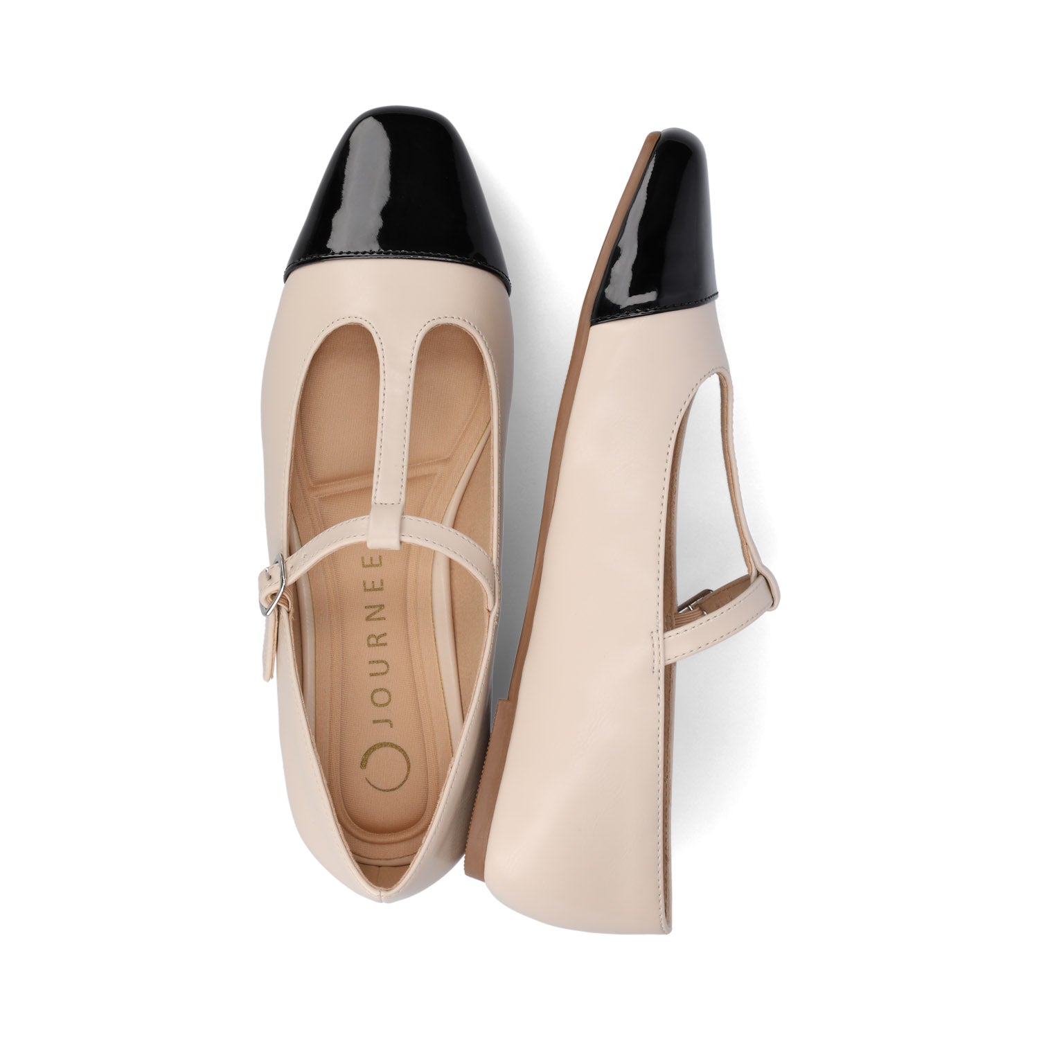 THEAH T-STRAP BALLET FLATS - Bone