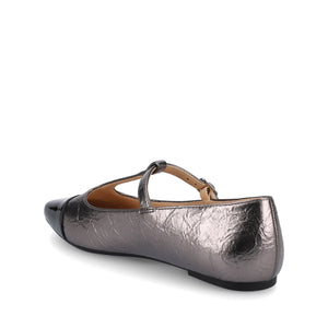THEAH T-STRAP BALLET FLATS - Pewter Crinkle