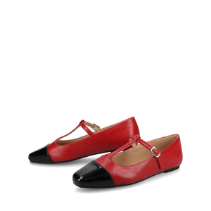 THEAH T-STRAP BALLET FLATS - Red