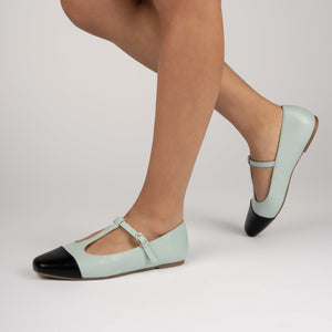 THEAH MARY JANE FLATS IN WIDE - Light Blue