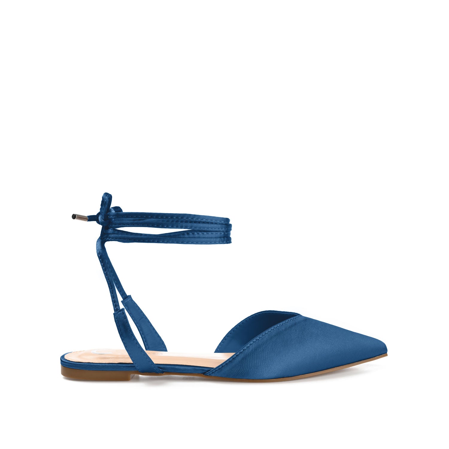 THEIA POINTED TOE FORMAL FLATS IN SATIN - Blue