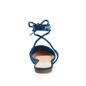 THEIA POINTED TOE FORMAL FLATS IN SATIN - Blue