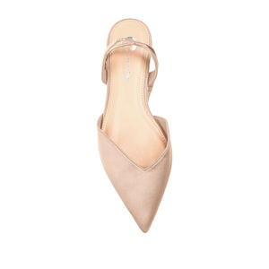 THEIA POINTED TOE FORMAL FLATS IN SATIN - Nude