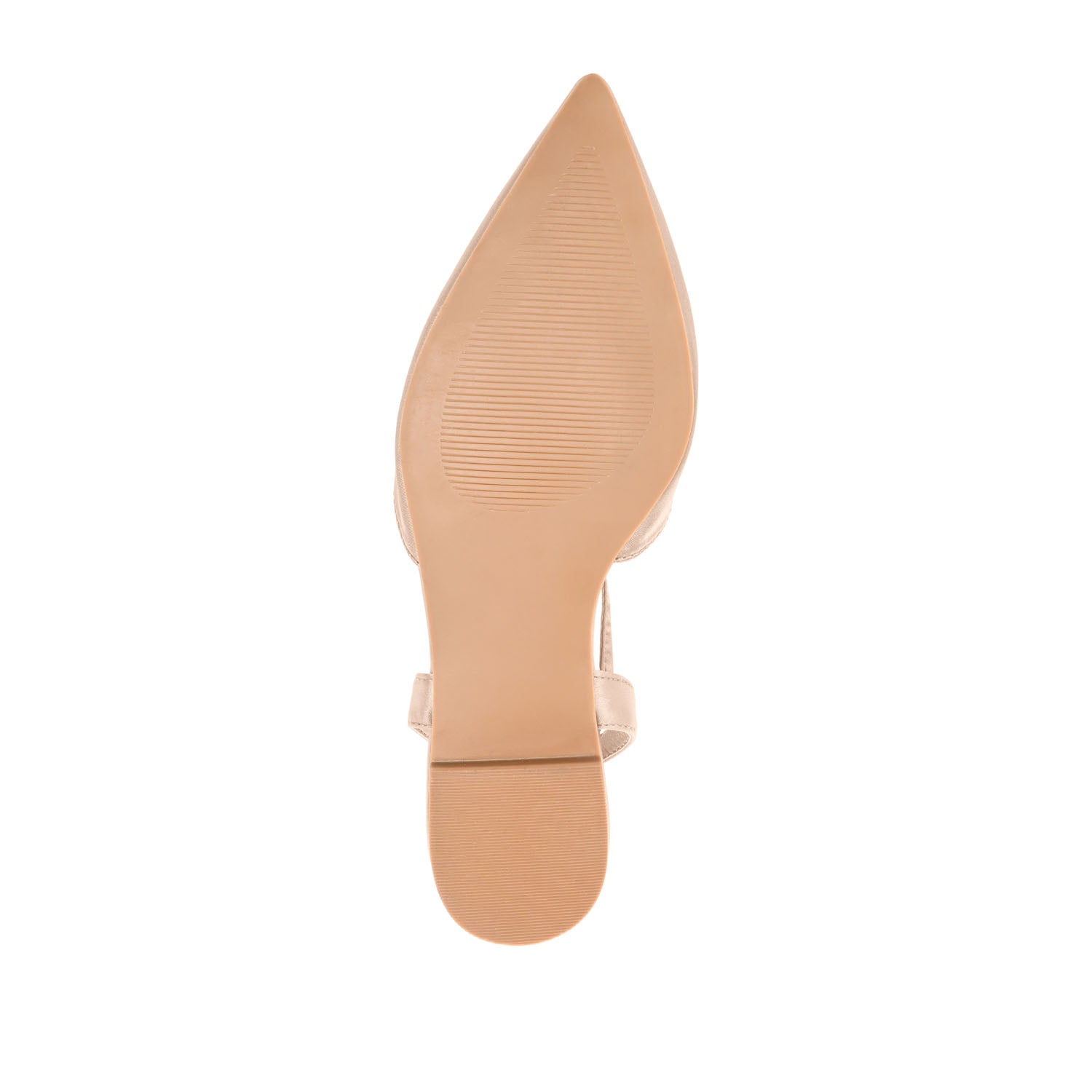 THEIA POINTED TOE FORMAL FLATS IN SATIN - Nude