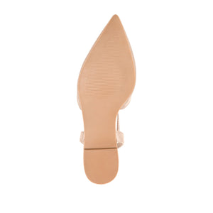 THEIA POINTED TOE FORMAL FLATS IN SATIN - Nude