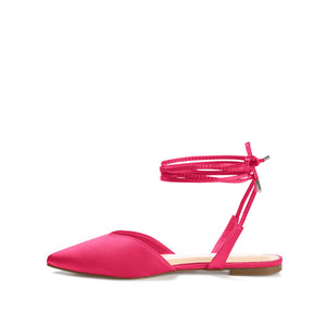 THEIA POINTED TOE FORMAL FLATS IN SATIN - Pink