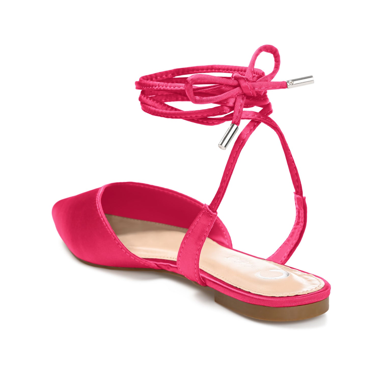 THEIA POINTED TOE FORMAL FLATS IN SATIN - Pink