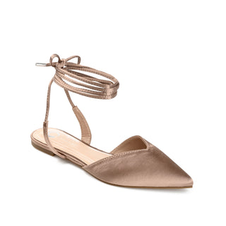 THEIA POINTED TOE FORMAL FLATS IN SATIN