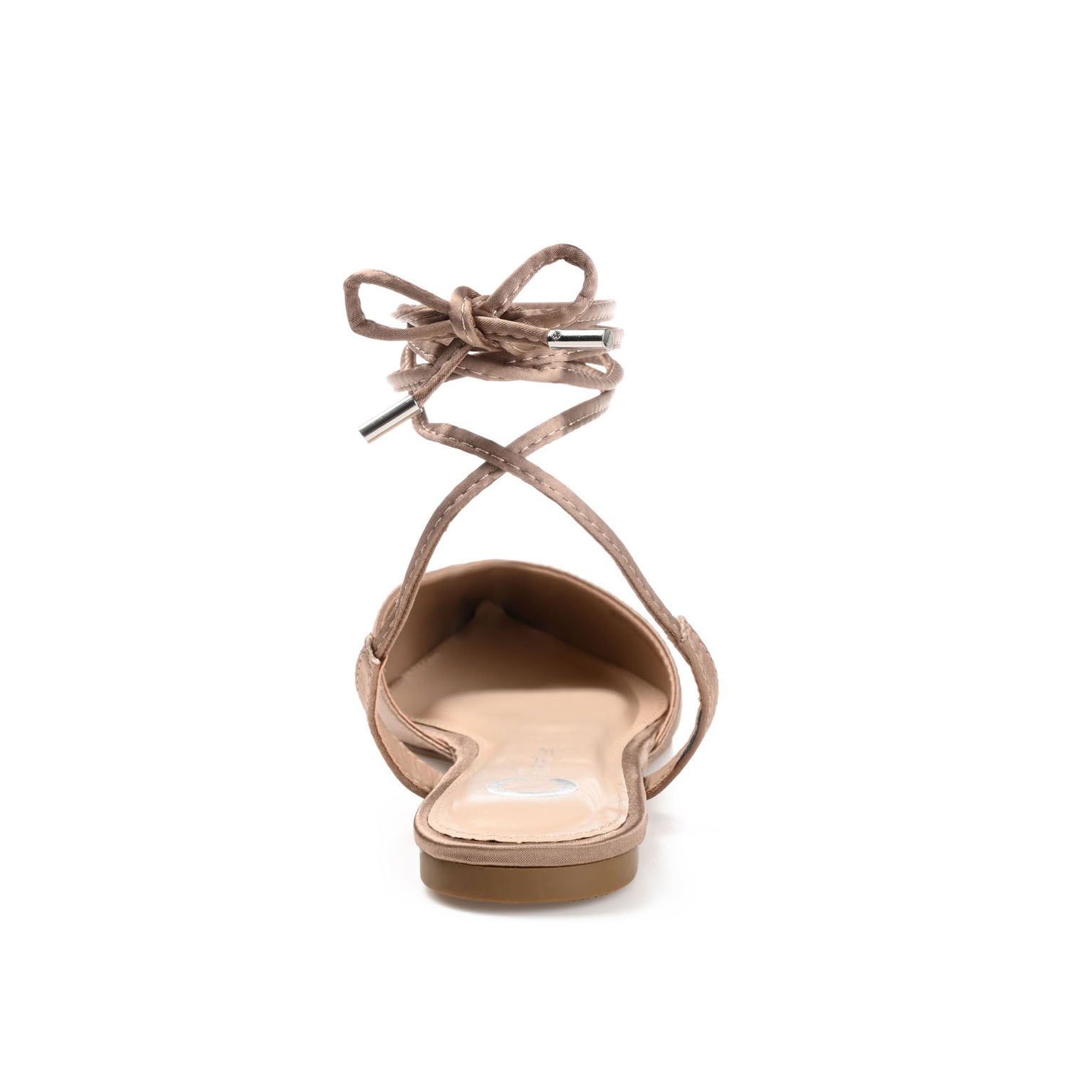 THEIA POINTED TOE FORMAL FLATS IN SATIN - Taupe