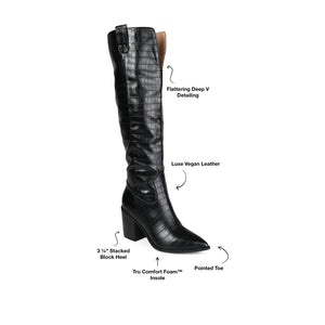 THERESE COWGIRL BOOTS IN WIDE CALF