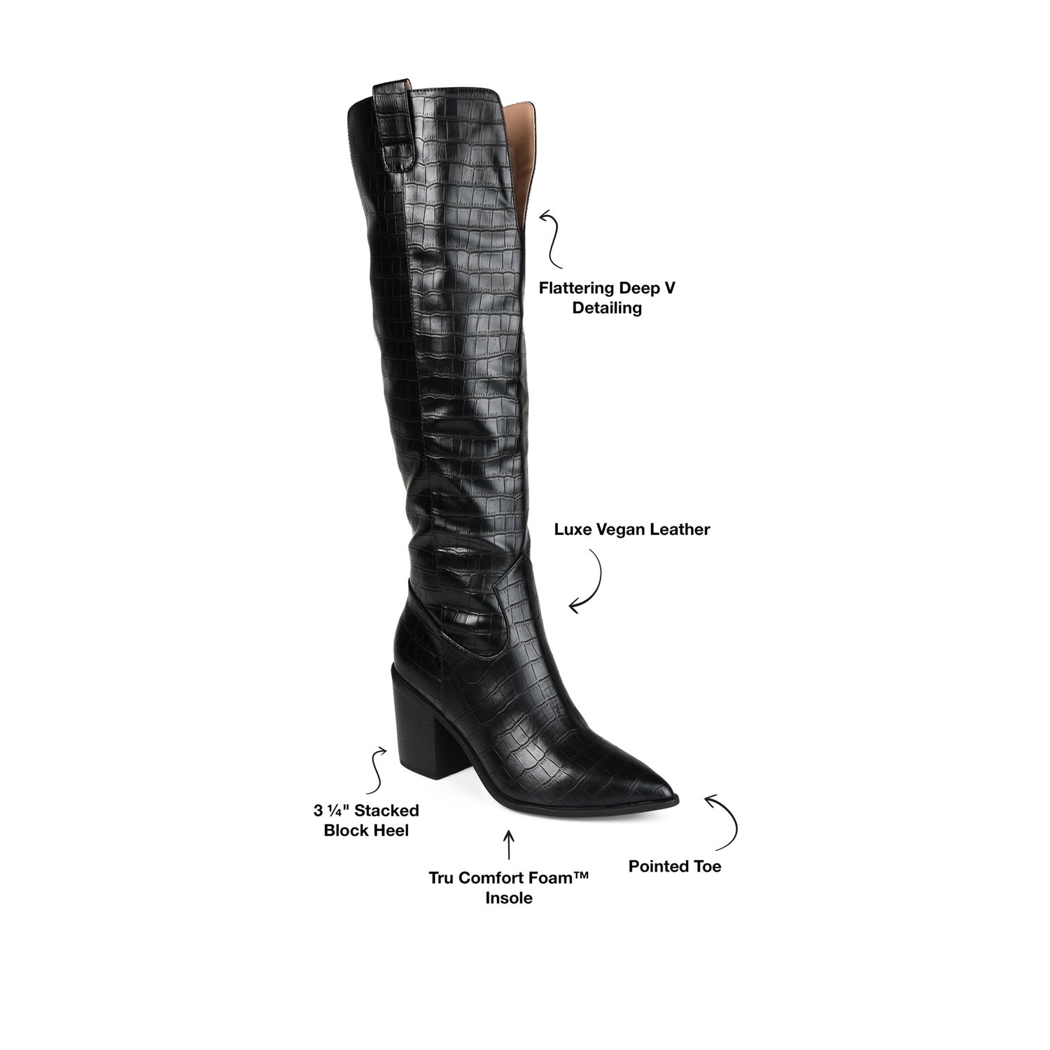 THERESE COWGIRL BOOTS IN CROCO - Black Croco