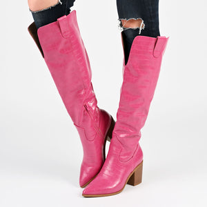 THERESE COWGIRL BOOTS IN WIDE CALF