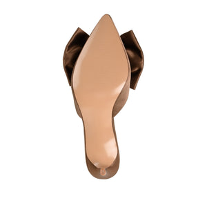 TIARRA STILETTO HEELS IN SATIN - Brown