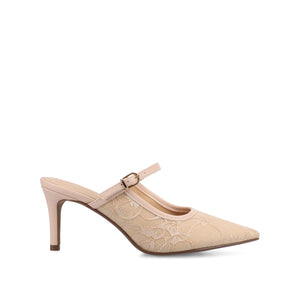 TIFFEE SLIP ON HEELS - Bone Lace