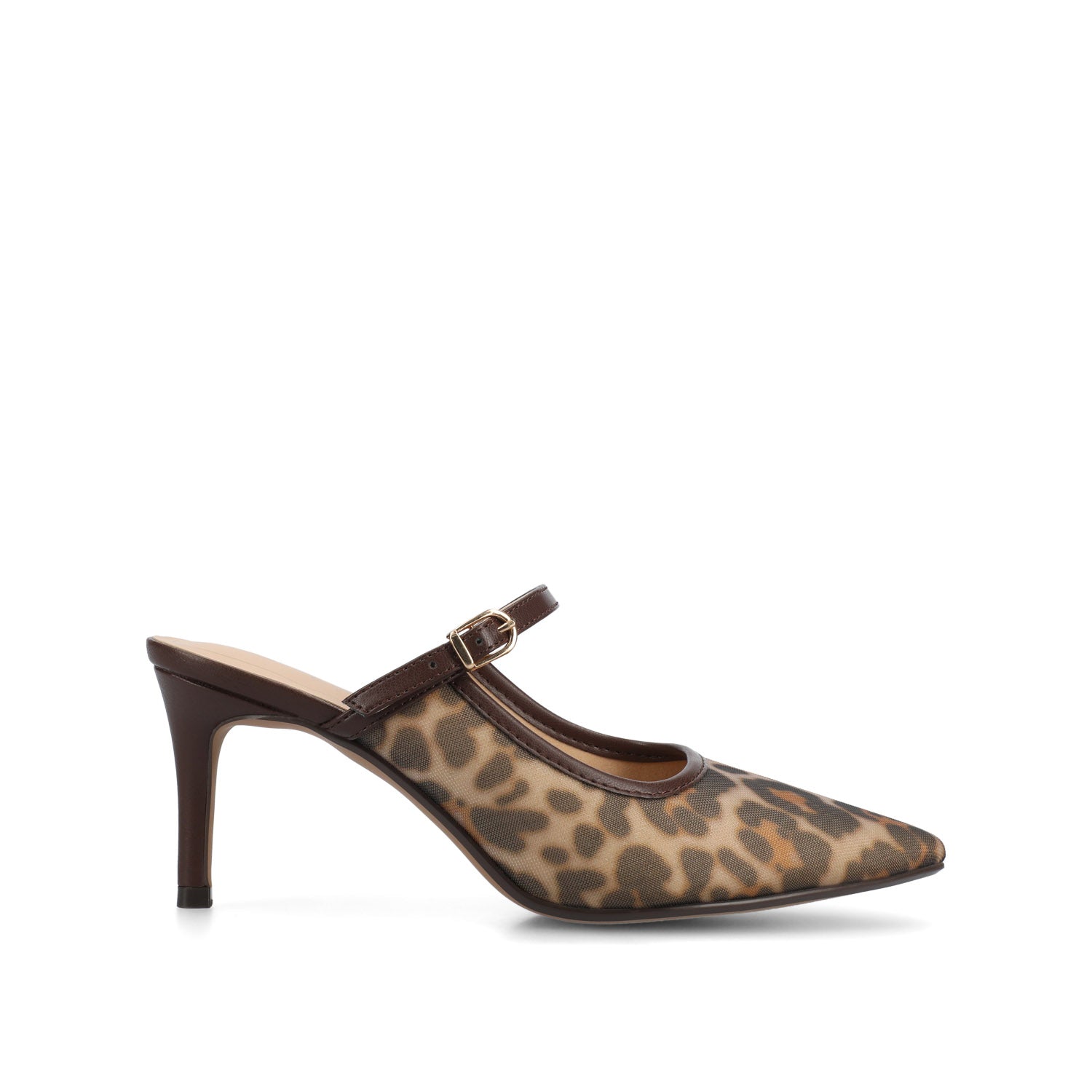 TIFFEE SLIP ON HEELS - Chocolate Leopard