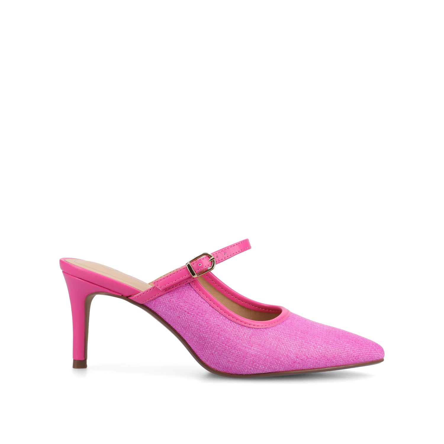 TIFFEE SLIP ON HEELS - Pink/Raffia