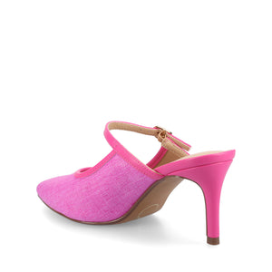 TIFFEE SLIP ON HEELS - Pink/Raffia
