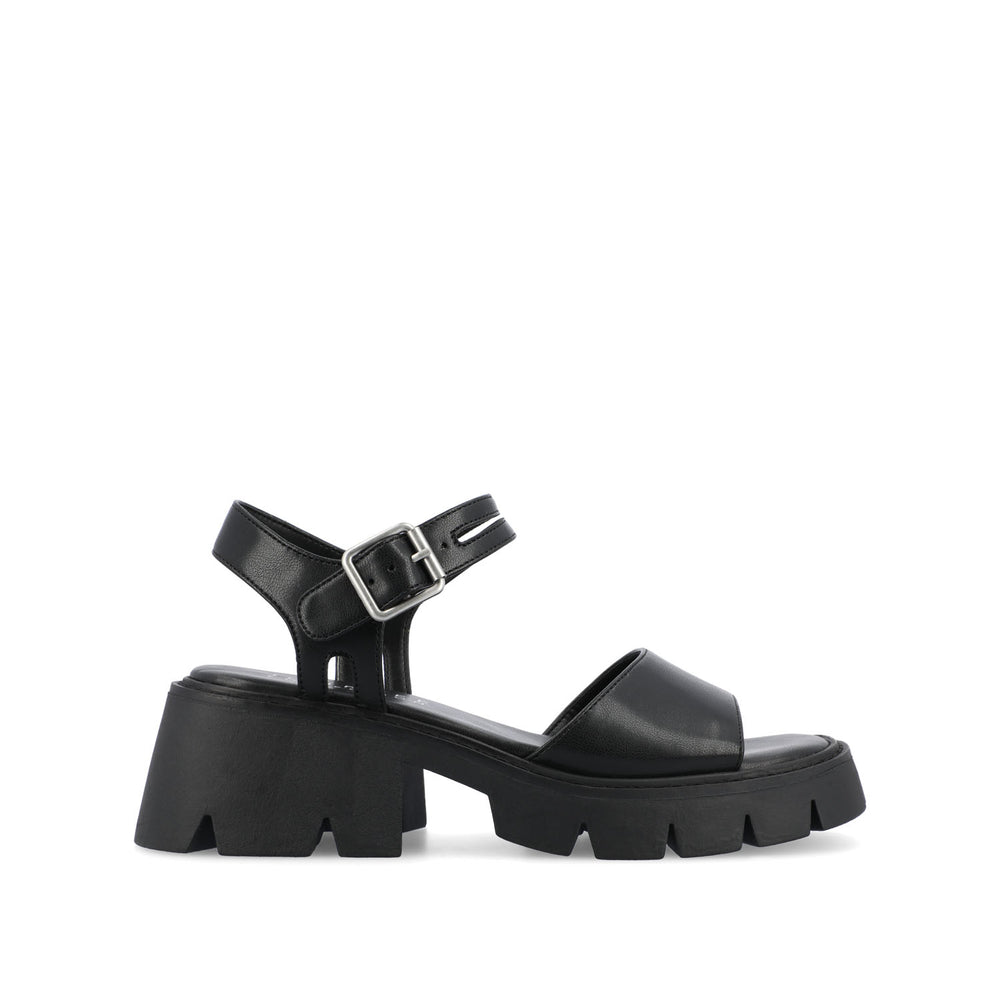 TILLEE LUG SOLED SANDALS IN FAUX LEATHER