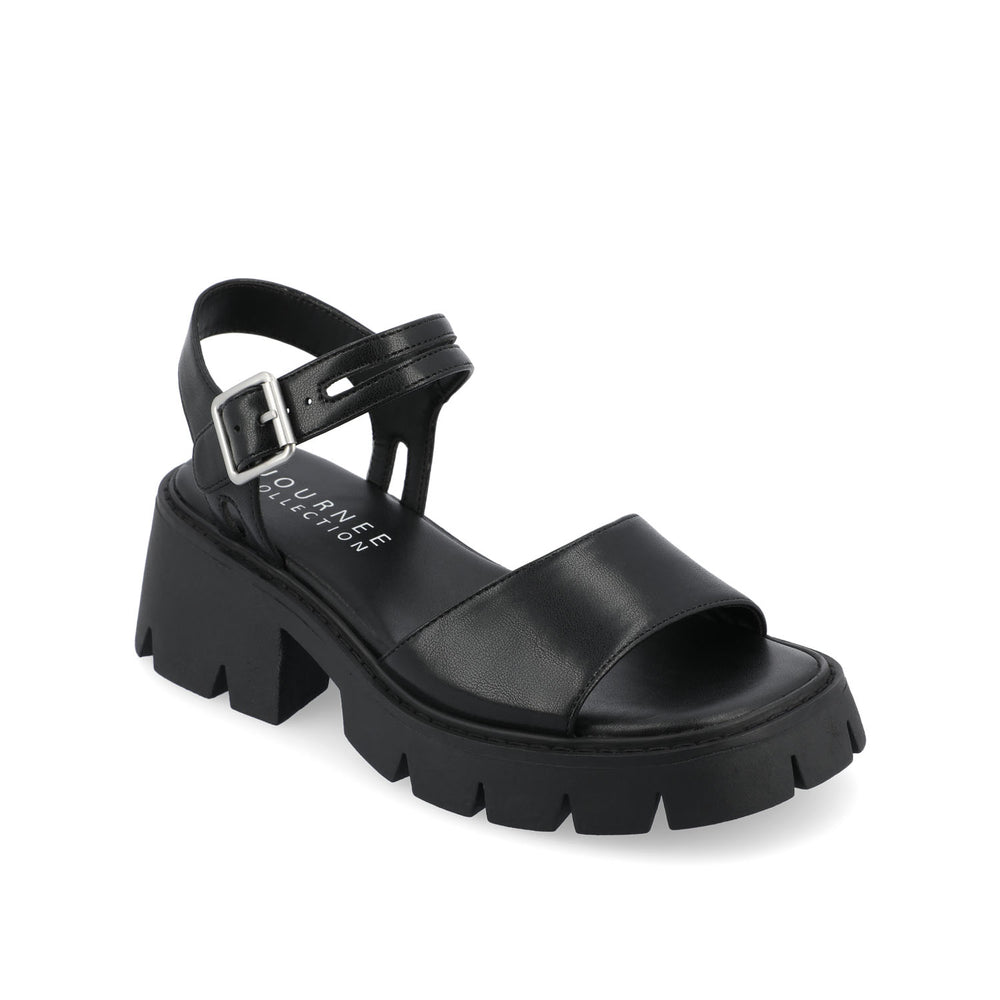 TILLEE LUG SOLED SANDALS IN FAUX LEATHER