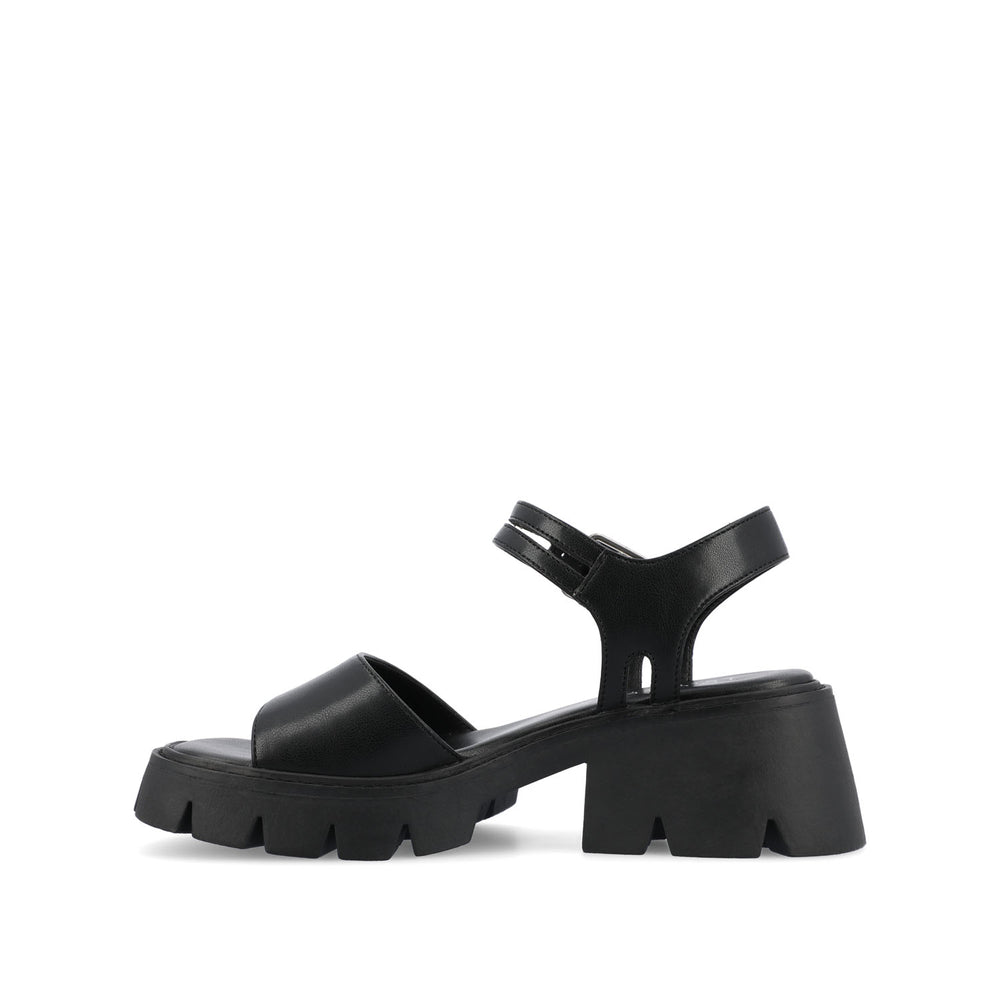 TILLEE LUG SOLED SANDALS IN FAUX LEATHER