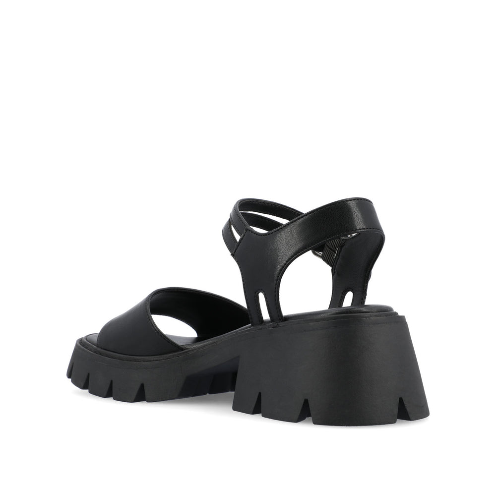 TILLEE LUG SOLED SANDALS IN FAUX LEATHER