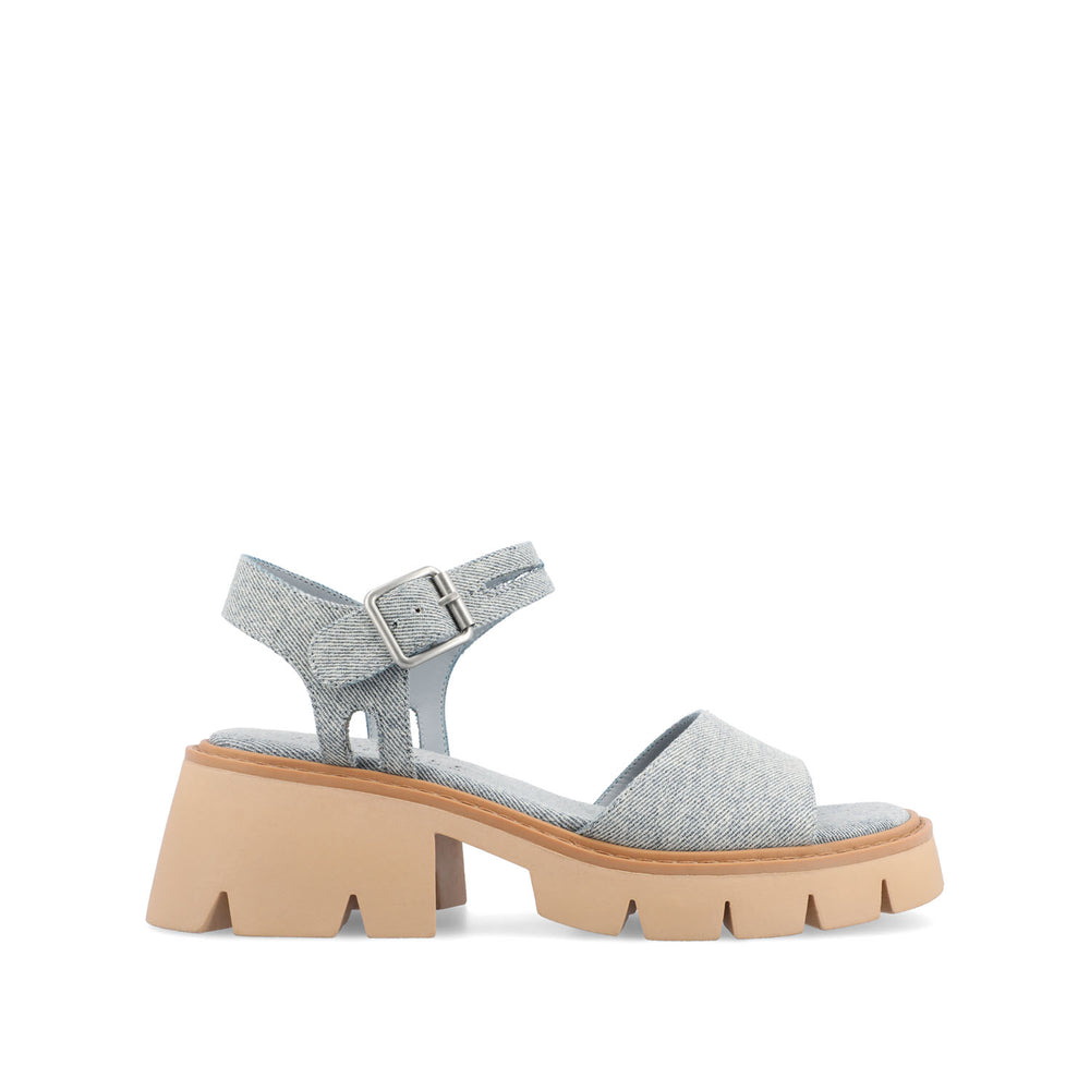 TILLEE LUG SOLED SANDALS IN FAUX LEATHER