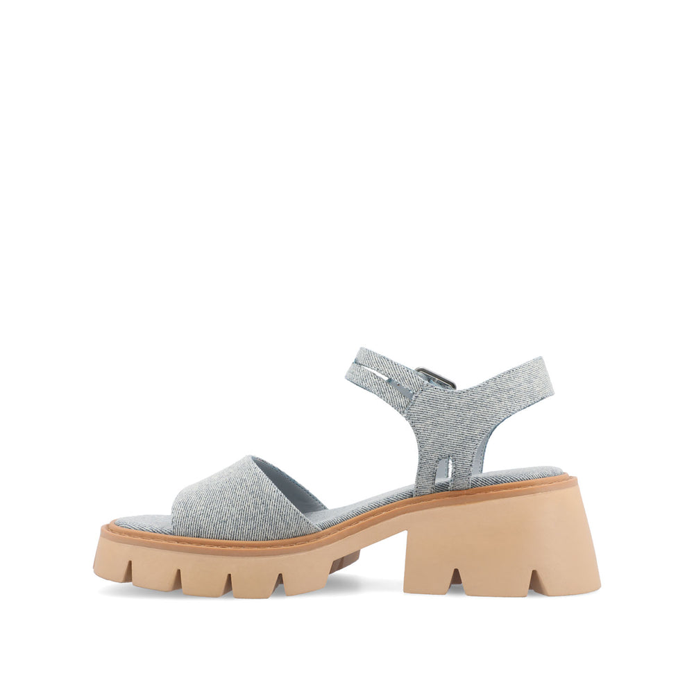 TILLEE LUG SOLED SANDALS IN FAUX LEATHER