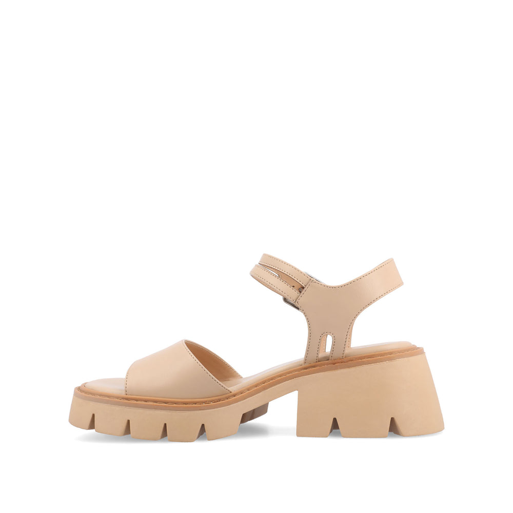 TILLEE LUG SOLED SANDALS IN FAUX LEATHER