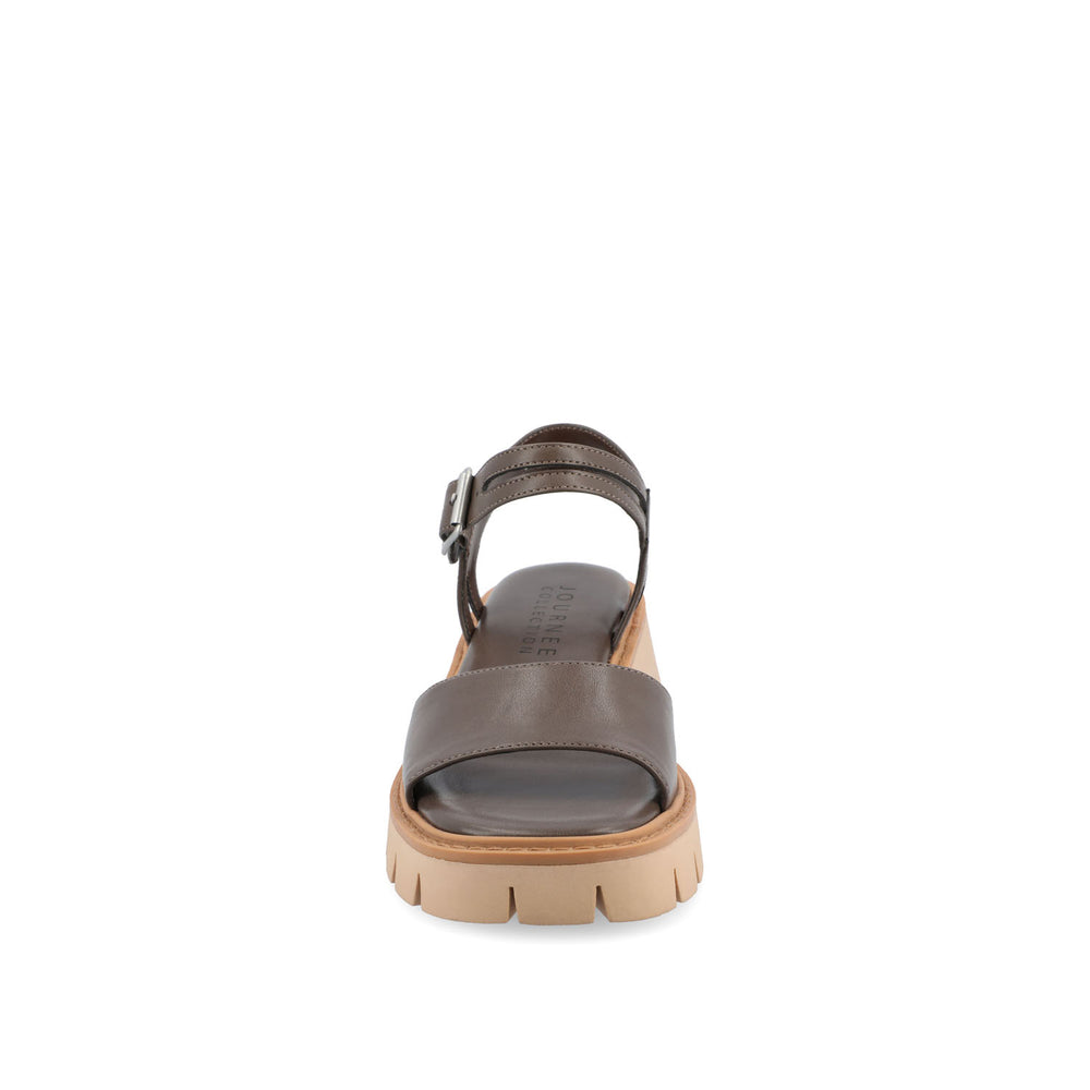 TILLEE LUG SOLED SANDALS IN FAUX LEATHER