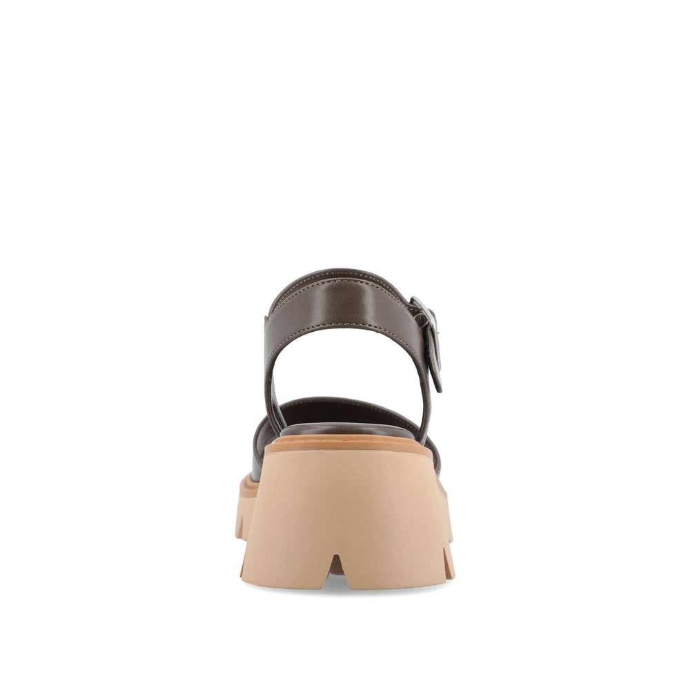 TILLEE LUG SOLED SANDALS IN FAUX LEATHER