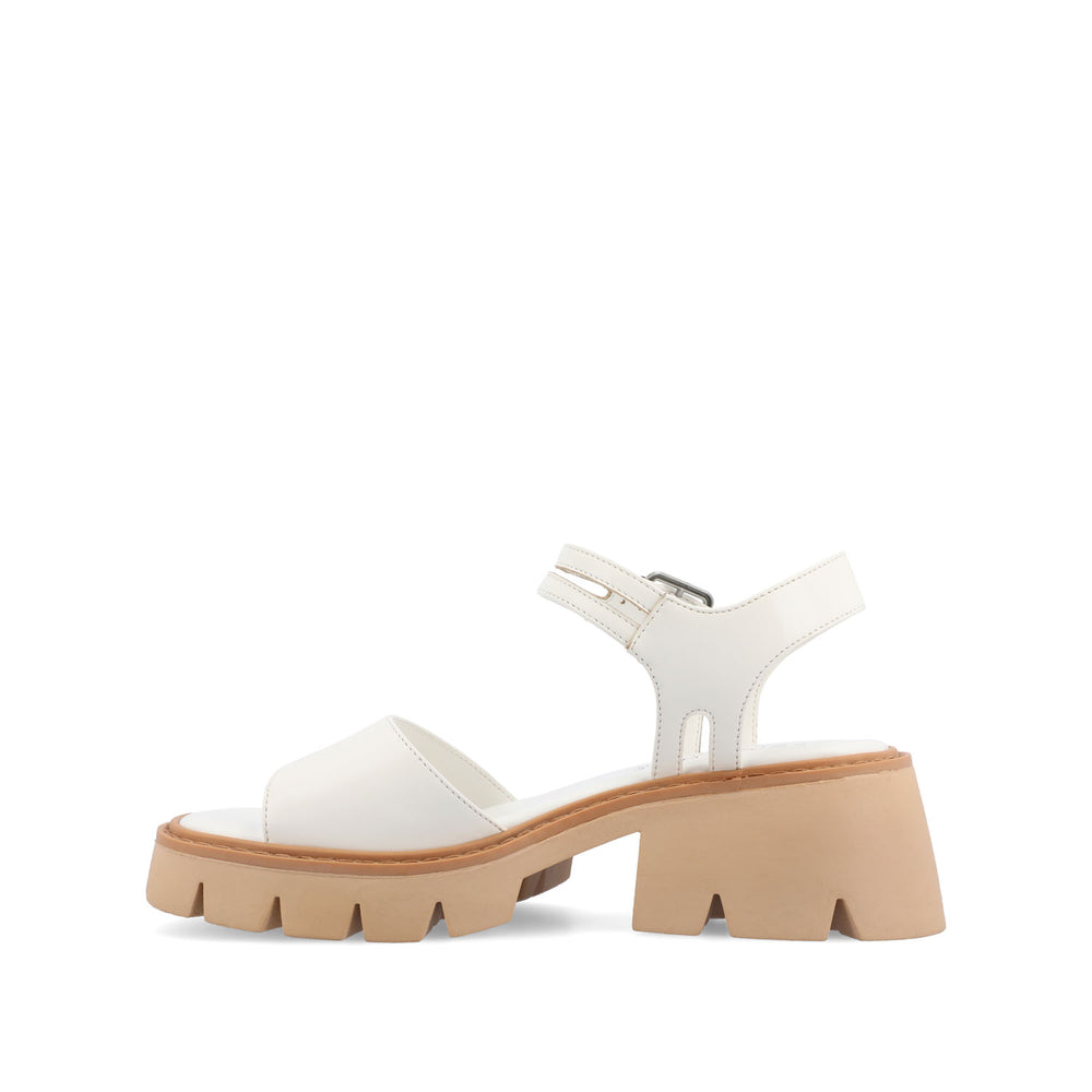 TILLEE LUG SOLED SANDALS IN FAUX LEATHER