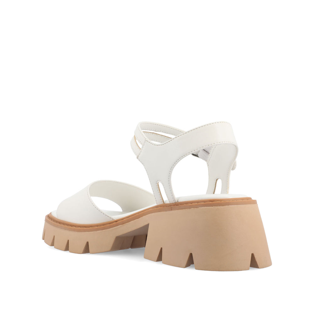 TILLEE LUG SOLED SANDALS IN FAUX LEATHER