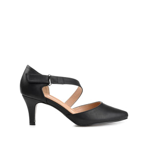 TILLIS D'ORSAY PUMP HEELS IN VEGAN LEATHER - Black