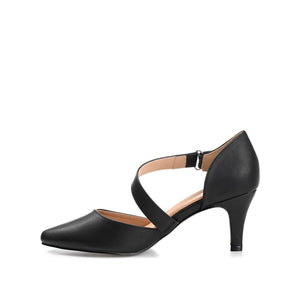 TILLIS D'ORSAY PUMP HEELS IN VEGAN LEATHER - Black