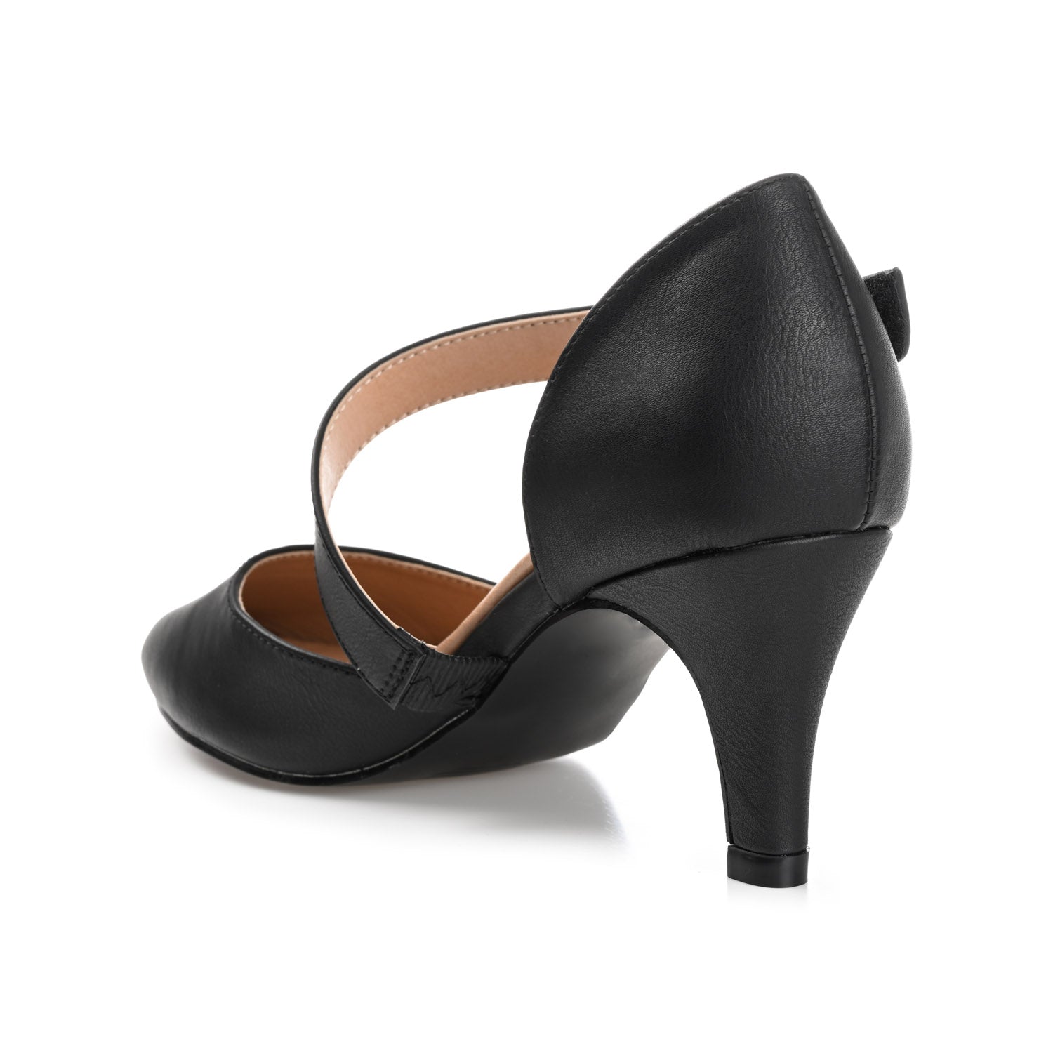 TILLIS D'ORSAY PUMP HEELS IN VEGAN LEATHER - Black