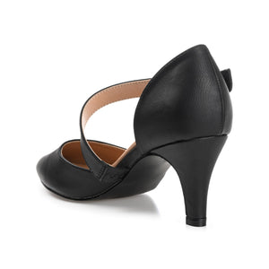 TILLIS D'ORSAY PUMP HEELS IN VEGAN LEATHER - Black