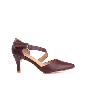TILLIS D'ORSAY PUMP HEELS IN VEGAN LEATHER - Wine