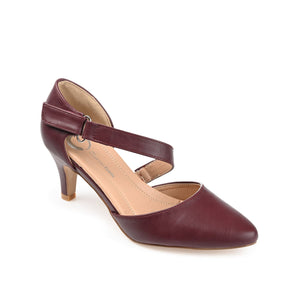TILLIS D'ORSAY PUMP HEELS IN VEGAN LEATHER - Wine